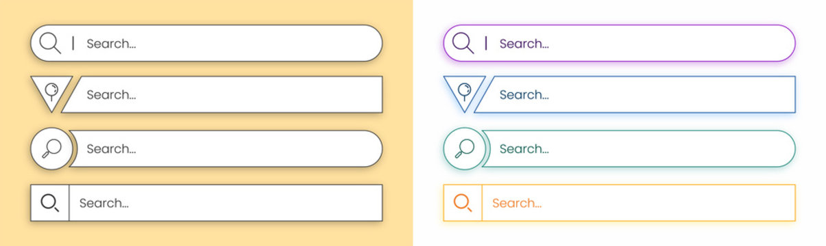 Set of search bars different Concepts. Isn't it time to get a little out of this monotony?