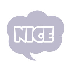 slang bubbles, gray bubble nice text over white background, flat icon design