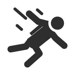 extreme sport skydiving active lifestyle silhouette icon design