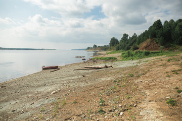 The stone and wild forest coastline of North Dvina.