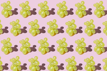 Cute and funny Grape balloon dog food art pattern