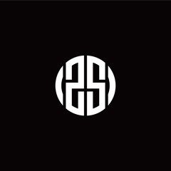 initial Z S letter with circle style logo template vector