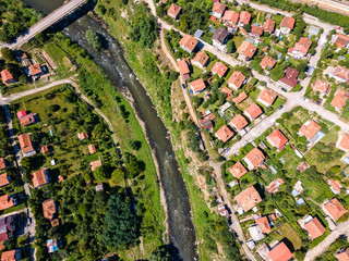 Aerial view of village of Tserovo,  Bulgaria