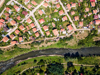 Aerial view of village of Tserovo,  Bulgaria