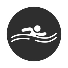 extreme sport swimming active lifestyle block and flat icon