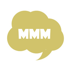 slang bubbles, letter mmm cloud over white background, flat icon design