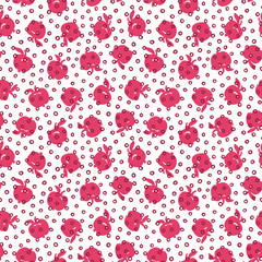 Vector vintage apple dotted seamless pattern. Simple hand drawn doodle style design. Food, packaging, surface design . Modern brush design. Perfect for 60s lovers.