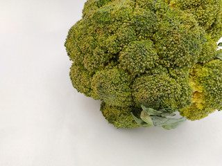 aerial view of a broccoli with a white background