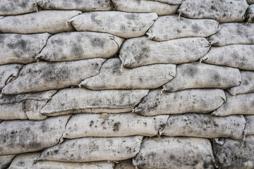 trench wall made from concrete in bags