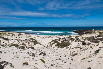 View of Caleton Blanco beach on Lanzarote island, Canary Islands
