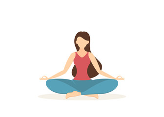 Lotus Position Woman Practicing Yoga