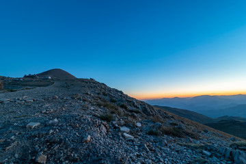 Statues on top of the Nemrut Mountain in Adiyaman, Turkey. To watch the sun set and rise.