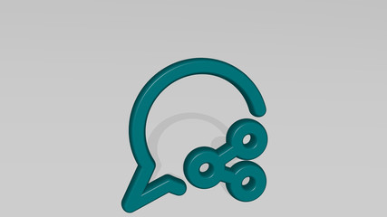 MESSAGES BUBBLE SHARE 3D icon casting shadow - 3D illustration for background and concept