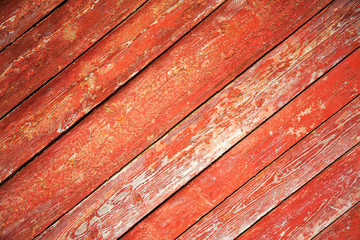 Wooden planks background. Wooden planks with cracked old paint residue. Withered old fence boards. As background for creative design.