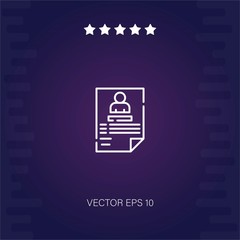 CV vector icon modern illustration