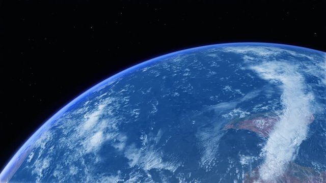 USA from space. Photo realistic 3D Render.