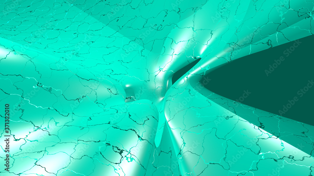 Poster chaotic 3d abstract background of curved geometrical patterns of stone color with lighting and shado