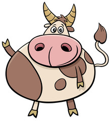 cute bull farm animal comic character cartoon illustration