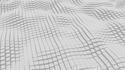 Abstract 3D background of cubes arrange offset minimalistic shape wave