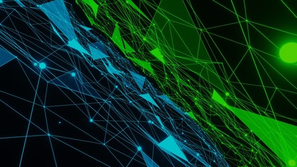 Abstract 3d plexus shapes. Raster atomic connection and web digital concept