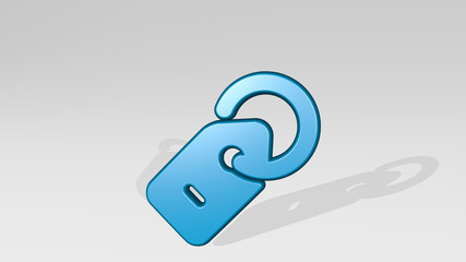 TAGS 3D icon casting shadow - 3D illustration for background and design