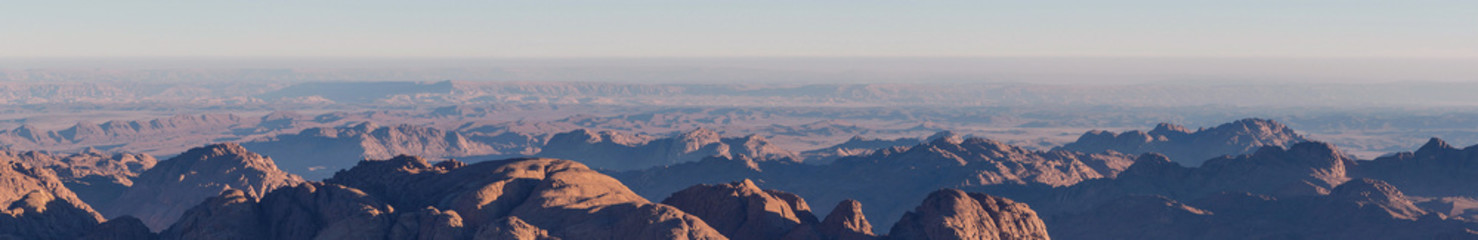 Amazing Sunrise at Sinai Mountain, Beautiful dawn in Egypt, Beautiful view from the mountain