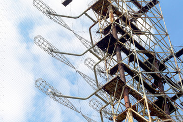 Large antenna field. Soviet radar system 