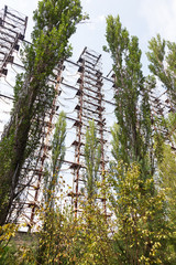 Large antenna field. Soviet radar system 