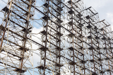 Large antenna field. Soviet radar system 