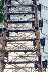 Obraz premium Large antenna field. Soviet radar system 