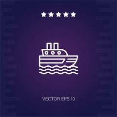 Obraz premium ship vector icon modern illustration
