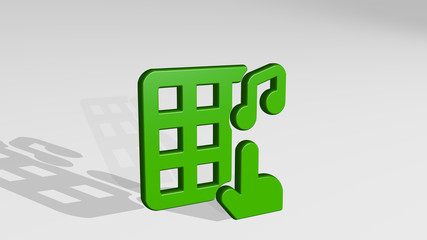 MODERN MUSIC MIX TOUCH 3D icon casting shadow - 3D illustration for background and design