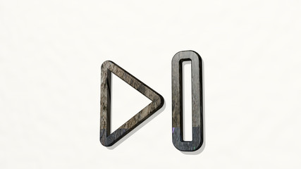 Obraz premium CONTROLS NEXT 3D icon on the wall - 3D illustration for background and business