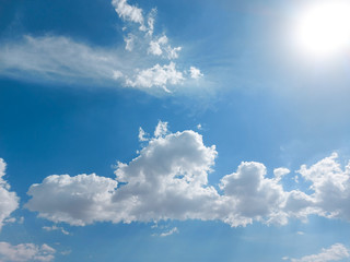 Beautiful blue Sky  White clouds  Panoramic scene view Cloudy - nature background