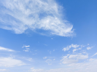 Beautiful blue Sky  White clouds  Panoramic scene view Cloudy - nature background