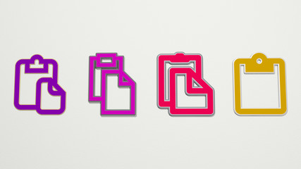PASTE 4 icons set - 3D illustration for background and food