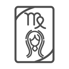 zodiac virgo esoteric tarot prediction card line style icon