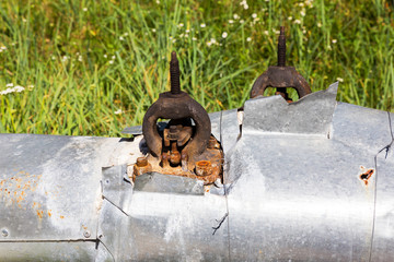 Radioactive dead zone of Chernobyl. Abandoned looted appliances, cars, electronics in Chernobyl accident. Consequences of evacuation, looting and vandalism after an explosion