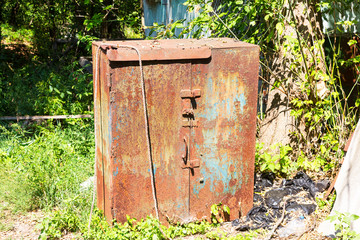 Chernobyl radioactive contamination. Overgrown of plants streets of towns and villages in Chernobyl zone. People left city during disaster. Catastrophe at nuclear power plant. Ghost town Pripyat