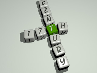 TH CENTURY crossword by cubic dice letters - 3D illustration for background and beautiful
