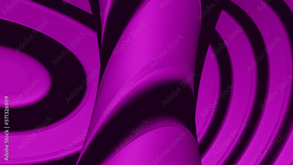 Poster 3d illustration of a background in magenta color with special texture of moving groove lines for abs