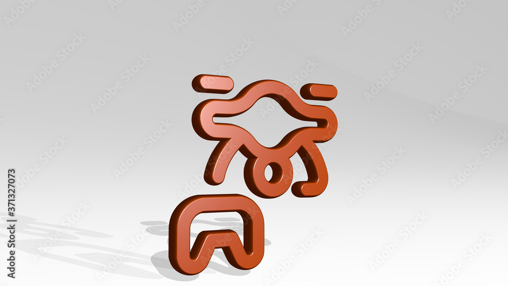 Poster drone controller 3d icon casting shadow - 3d illustration for aerial and view