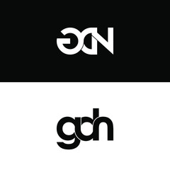 gdn letter initial monogram logo design set
