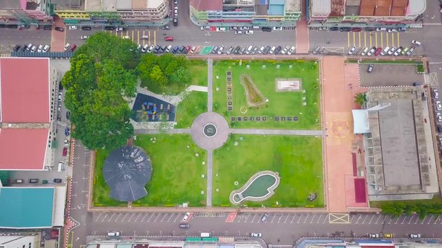 Garden Drone Shot Top View with 4K resolution
