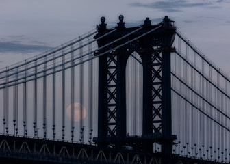 Strawberry Full moon and Manhattan bridge 