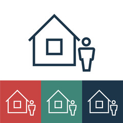 Linear vector icon with owner