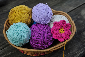 basket of yarn