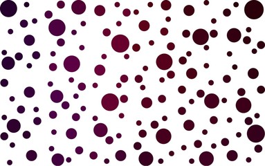 Dark Purple vector  background with bubbles. Illustration with set of shining colorful abstract circles. Pattern for futuristic ad, booklets.