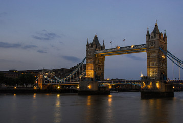 Illuminated Tower Bridge, London