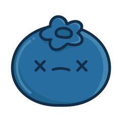 kawaii dead blueberry cartoon illustration
